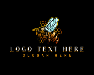 Honey Comb - Honey Bee Hive logo design