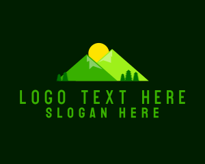 Trek - Mountain Peak Sunrise logo design