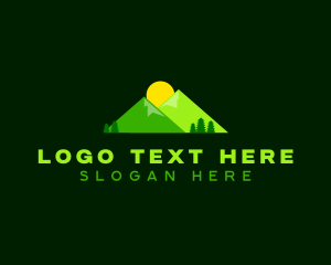 Sunset - Mountain Peak Sunrise logo design