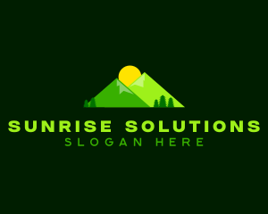 Mountain Peak Sunrise logo design