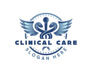 Medicinal Caduceus Serpent logo design