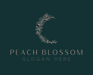 Peach - Peach Wildflower Wreath logo design