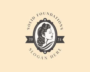 Retro Beauty Woman Portrait Logo