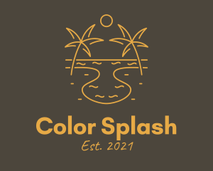 Tropical Lagoon Sunset logo design