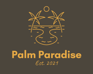 Tropical Lagoon Sunset logo design