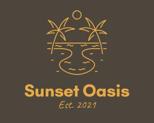 Tropical Lagoon Sunset logo design