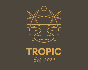 Tropical Lagoon Sunset logo design