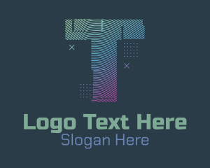 Youtube Channel - Modern Glitch Letter T logo design