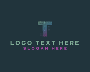 Youtube Channel - Modern Glitch Letter T logo design