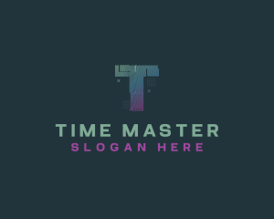 Modern Glitch Letter T logo design