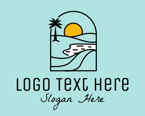 Tourist Spot - Mirage Horizon Travel Sun logo design