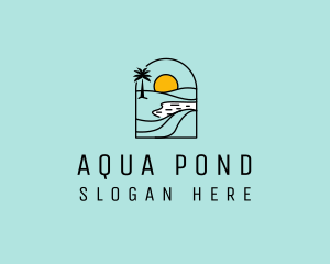 Pond - Mirage Horizon Travel Sun logo design