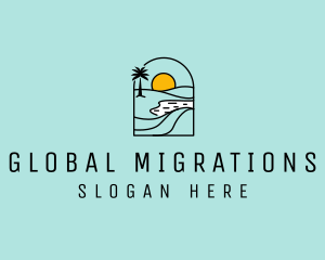 Mirage Horizon Travel Sun logo design