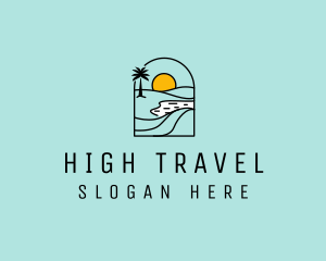 Mirage Horizon Travel Sun logo design