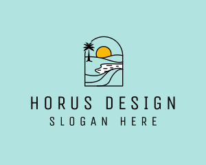 Mirage Horizon Travel Sun logo design