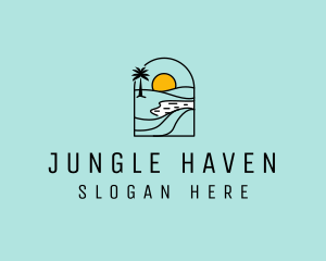 Mirage Horizon Travel Sun logo design