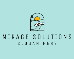 Mirage Horizon Travel Sun logo design