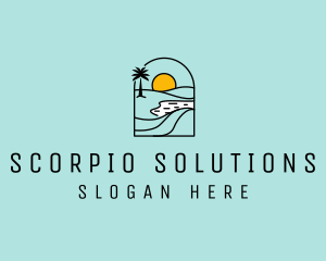 Mirage Horizon Travel Sun logo design