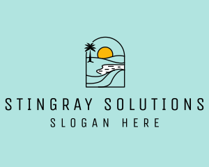 Mirage Horizon Travel Sun logo design