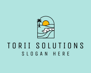 Mirage Horizon Travel Sun logo design