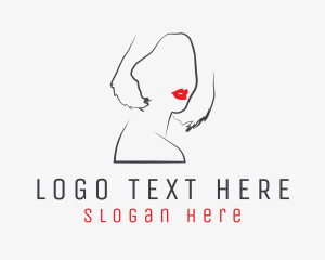 Women - Beauty Lips Woman Line logo design