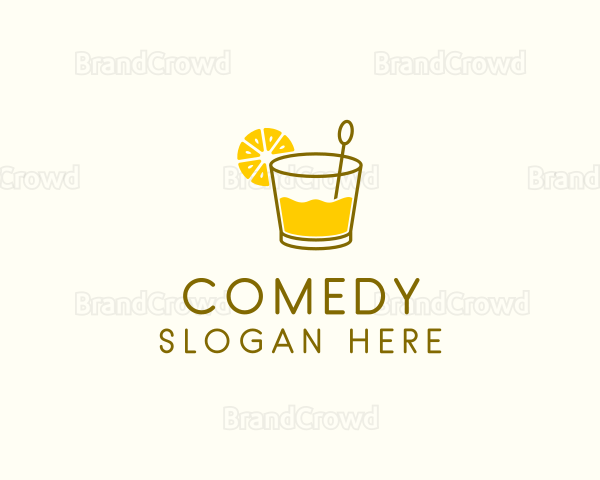 Lemon Cocktail Drink Logo