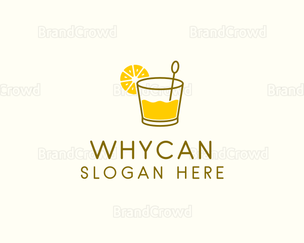 Lemon Cocktail Drink Logo