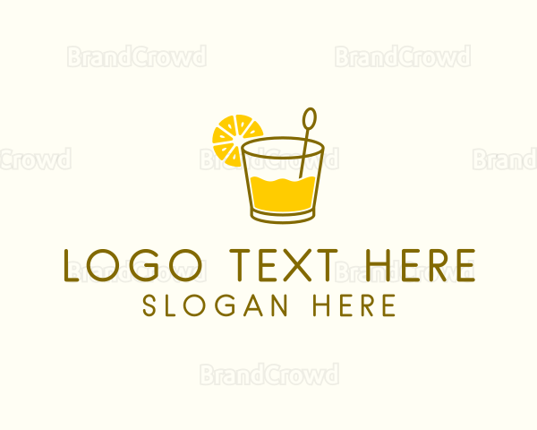 Lemon Cocktail Drink Logo