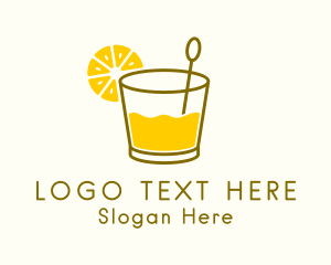 Bartender - Lemon Cocktail Drink logo design