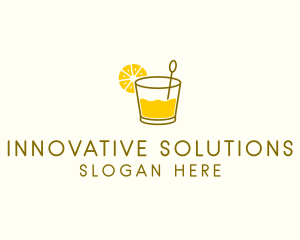 Lemon Cocktail Drink Logo