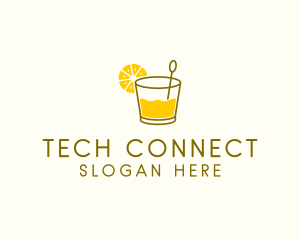 Lemon Cocktail Drink Logo