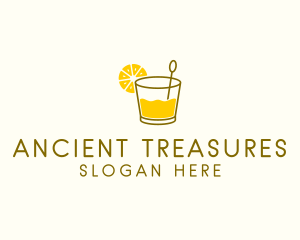 Lemon Cocktail Drink logo design