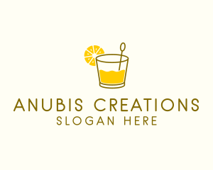 Lemon Cocktail Drink logo design