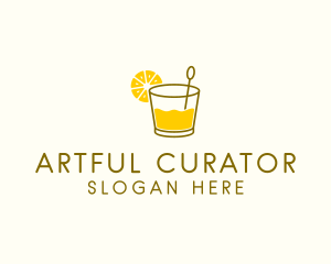 Lemon Cocktail Drink logo design