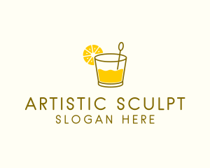 Lemon Cocktail Drink logo design