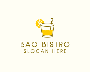 Lemon Cocktail Drink logo design