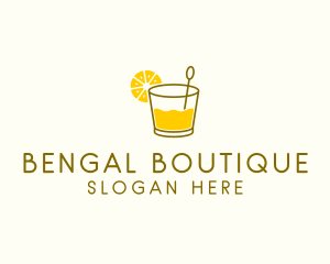 Lemon Cocktail Drink logo design