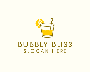 Lemon Cocktail Drink logo design