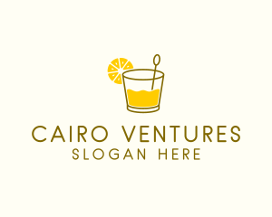 Lemon Cocktail Drink logo design