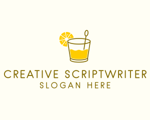 Lemon Cocktail Drink logo design