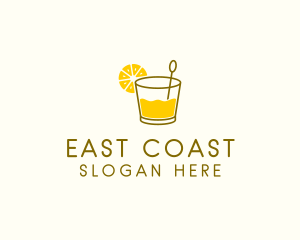 Lemon Cocktail Drink logo design