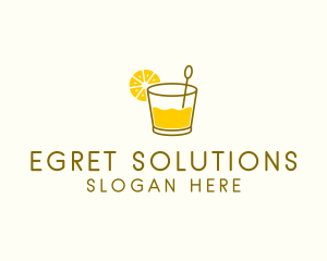 Lemon Cocktail Drink logo design