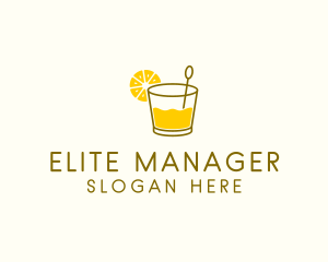 Lemon Cocktail Drink logo design