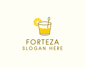 Lemon Cocktail Drink logo design