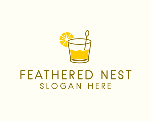 Lemon Cocktail Drink logo design