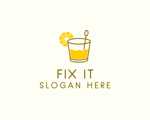 Lemon Cocktail Drink logo design