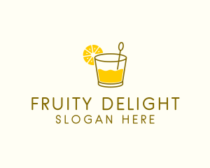 Lemon Cocktail Drink logo design