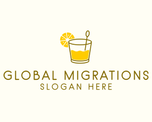 Lemon Cocktail Drink logo design