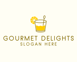 Lemon Cocktail Drink logo design