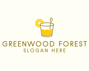 Lemon Cocktail Drink logo design